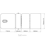 SPA Wellness bed LUNA SPLIT E3 - black walnut/light grey