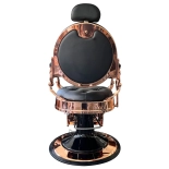 Retro barber chair RENOIR LUX ROSE GOLD - velvet black