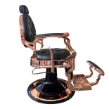 Retro barber chair RENOIR LUX ROSE GOLD - velvet black