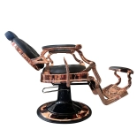 Retro barber chair RENOIR LUX ROSE GOLD - velvet black