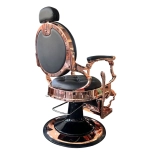 Retro barber chair RENOIR LUX ROSE GOLD - velvet black
