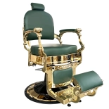 Retro barber chair CEZANNE LUX GOLD - velvet green