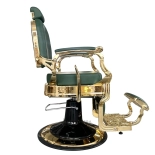 Retro barber chair CEZANNE LUX GOLD - velvet green