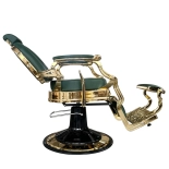 Retro barber chair CEZANNE LUX GOLD - velvet green
