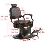 Retro barber chair CEZANNE LUX GOLD - velvet green