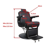 Fotel barberski COOL BLACK - matowy czarny
