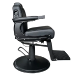 Fotel barberski COOL BLACK - matowy czarny