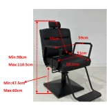 Barber křeslo MASTER BLACK - matná černá