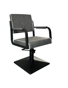 Fotel fryzjerski CHIC BLACK - szary marmur