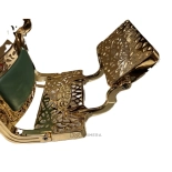 Retro barber chair CEZANNE LUX GOLD - velvet green