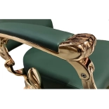 Retro barber chair CEZANNE LUX GOLD - velvet green