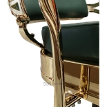 Retro barber chair CEZANNE LUX GOLD - velvet green