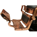 Retro barber chair RENOIR LUX ROSE GOLD - velvet black