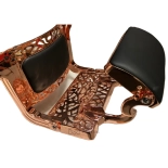 Retro barber chair RENOIR LUX ROSE GOLD - velvet black