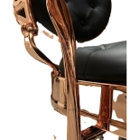 Retro barber chair RENOIR LUX ROSE GOLD - velvet black
