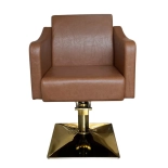 Kadeřnické křeslo SAMILE GOLD - měděná hnědá