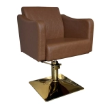 Kadeřnické křeslo SAMILE GOLD - měděná hnědá