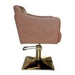 Kadeřnické křeslo SAMILE GOLD - měděná hnědá