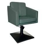 Fotel fryzjerski CUBE BLACK - aksamitna zieleń