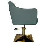 Fotel fryzjerski SAMILE GOLD - aksamitna zieleń