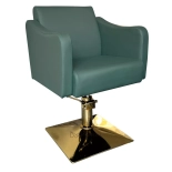 Fotel fryzjerski SAMILE GOLD - aksamitna zieleń