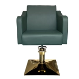 Fotel fryzjerski SAMILE GOLD - aksamitna zieleń