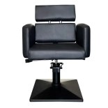Styling chair KVERT BLACK - velvet black - Second grade!