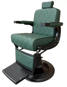 Barber chair EMERALD X BLACK - velvet green