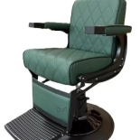 Fotel barberski EMERALD X BLACK - aksamitna zieleń