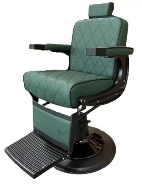 Fotel barberski EMERALD X BLACK - aksamitna zieleń
