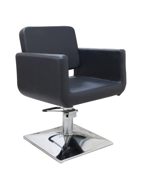 Fotel fryzjerski ELEGANZA CHROME - matowy czarny
