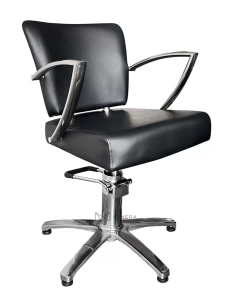 Fotel fryzjerski BASE CHROME - matowy czarny