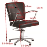 Fotel fryzjerski BASE CHROME - matowy czarny