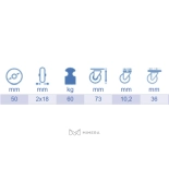 Swivel twin caster with brake