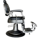 Retro barber křeslo RENOIR GREY - matná černá