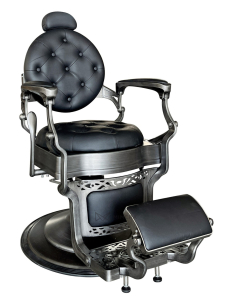 Retro barber chair RENOIR GREY - matt black