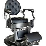 Retro barber křeslo RENOIR GREY - matná černá