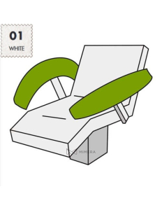 Armrests Cover (1 pair) 75x15 cm – white