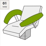 Potah na loketní opěrky (1 pár) 75x15 cm – bílá