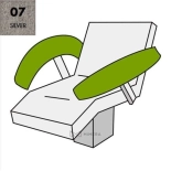 Potah na loketní opěrky (1 pár) 75x15 cm – šedá