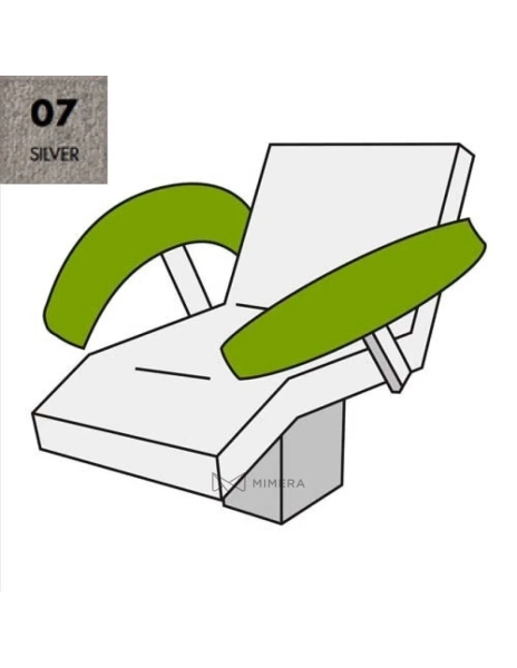 Potah na loketní opěrky (1 pár) 75x15 cm – šedá