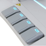 Elektryczne łóżko zabiegowe RAMON GYNO DELUX E4 – obrotowe, białe, PVC w jakości medycznej