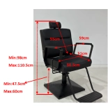 Barber chair MASTER BLACK - matt black - Second grade!