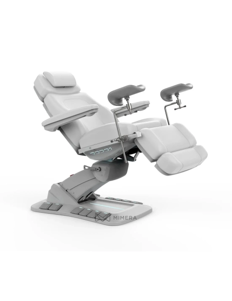 Elektryczne łóżko zabiegowe RAMON GYNO DELUX E4 – obrotowe, białe, PVC w jakości medycznej