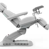 Elektryczne łóżko zabiegowe RAMON GYNO DELUX E4 – obrotowe, białe, PVC w jakości medycznej
