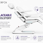 Electric Beauty Bed Silverfox RAMON E4 – Swivel, with Heating Function, light grey