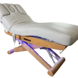 SPA Wellness lehátko LUNA ARM PLUS E3 - s vyhříváním a audio/vibračním systémem, teak/světle šedá