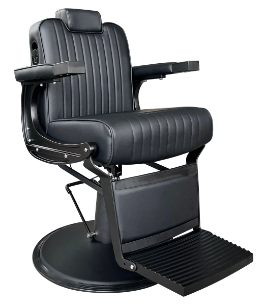 Fotel barberski COOL BLACK - matowy czarny