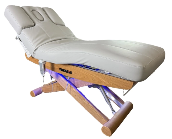 SPA Wellness lehátko LUNA ARM PLUS E3 - s vyhříváním a audio/vibračním systémem, teak/světle šedá